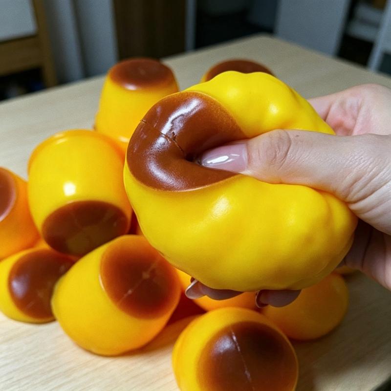Pudding de caramel cu sunet crocant, bilă de stors, handmade, DIY, fără revenire, jucărie squishy, eliberare stres, decompresie, pentru jucărie, cadou de sărbătoare
