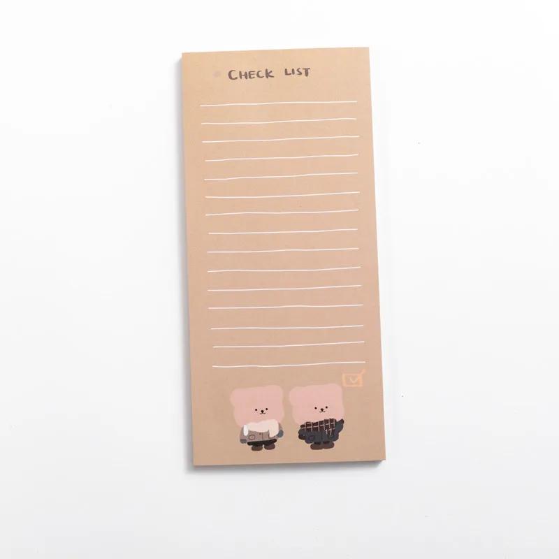 

Cute Korean Biscuits Bear Memo Pad Message Notes Decorative Notepad Note Check List Memo Stationery Office Supplies Gift Card