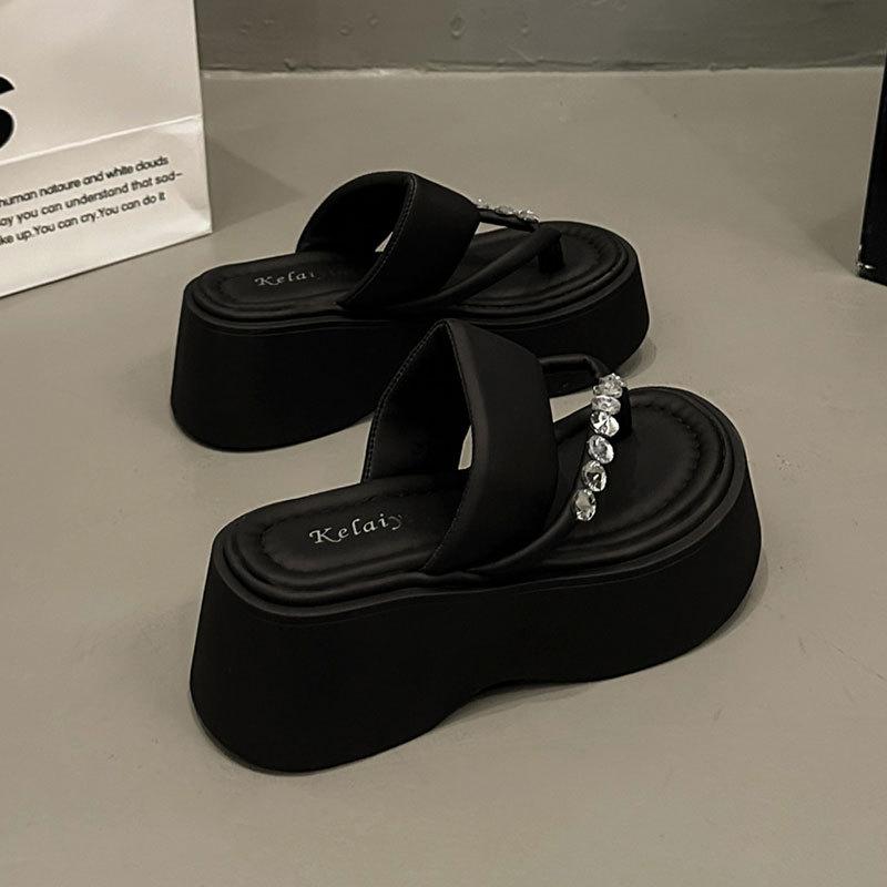 2025 JX New Fashion Platform Slippers Women's Summer Wear High-end Niche Light Height Increase Casual Sandals