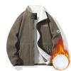 Verdickte Double-Flex-Thermojacke Herren Herbst und Winter Stehkragen Fleecejacke Übergröße