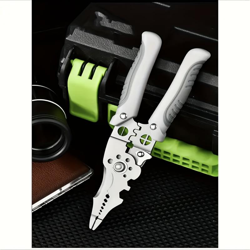 1 buc. Clește multifuncțional de dezizolat, 9-în-1, unealtă de mână pentru electricieni, tăietor de metal, unealtă de sertizat, mâner anti-alunecare