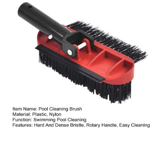 Svømmebassengrengjøringsbørste Hard og tett børste Roterende håndtak 270 graders rengjøring Bassengvegger Trinn Håndskrubbebørster Baderom Spa Badestamprens
