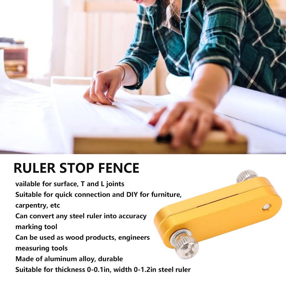 2 PCS Adjustable Ruler Positioning Blocks Ruler Stop Fence  Woodworking Marking and Measuring