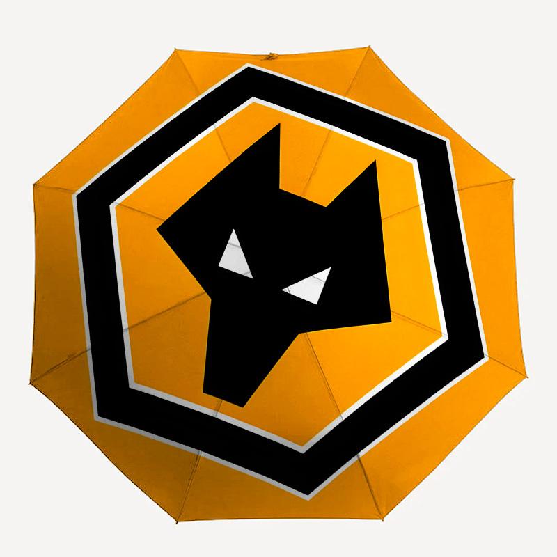 Logo del Wolverhampton Wanderers Calcio Apertura e Chiusura Automatica, Struttura a 8 stecche Ombrello Portatile, Adatto per Uomini e Donne in Tutte le Stagioni Perfe