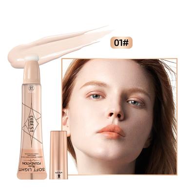 QIBEST Flüssig-Concealer Matt Perfekt Wasserdichte Foundation Creme Kissen mit Applikator für Augenringe Kosmetik, 1 Stück, 01