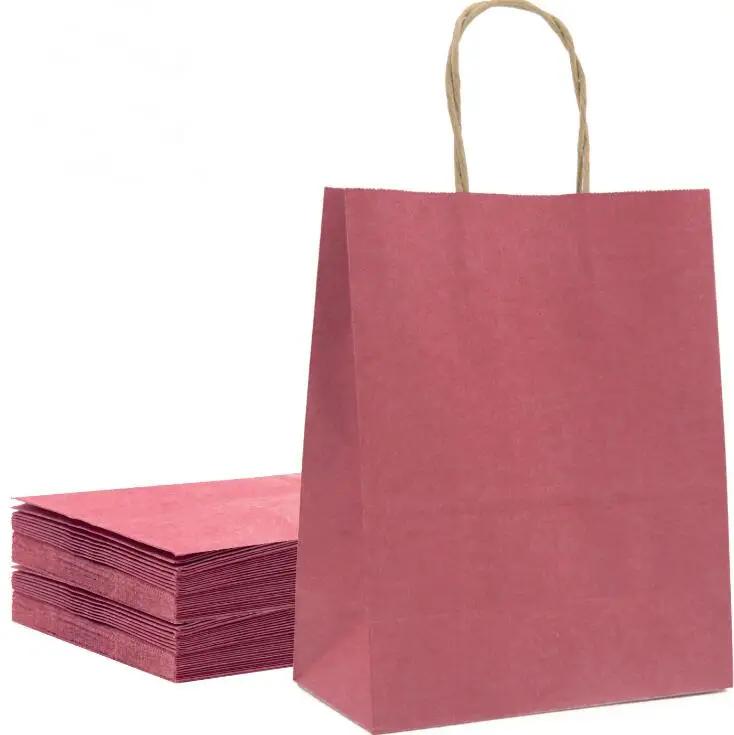 20pcs Kraft Paper Bags with Handle Gift Bags 20.5cmx11cmx28cm Multifuntion Packaging Bags Wedding Party Favor Bag