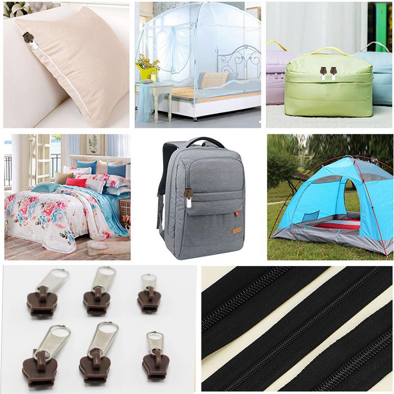6pcs Instant Zipper Universal Instant Fix Repair Kit Replacement Zip Slider Teeth Multifunctional For 3 Different Size