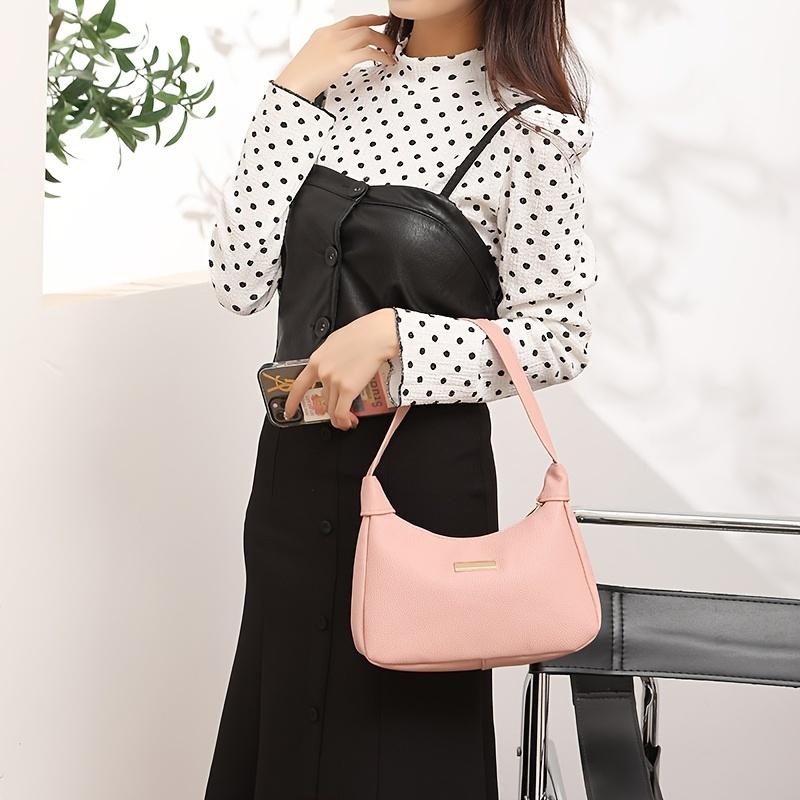 Chic Purse Elegant Women's Underarm Purse Chic Solid Color, Casual Phone Bag