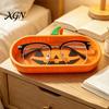 Halloween Home Decor 3D Printed Pumpkin Glasses Storage Tray, Decorative Desktop Organizer Tray for Sunglasses Keys & Jewelry, Themed Entrance Key