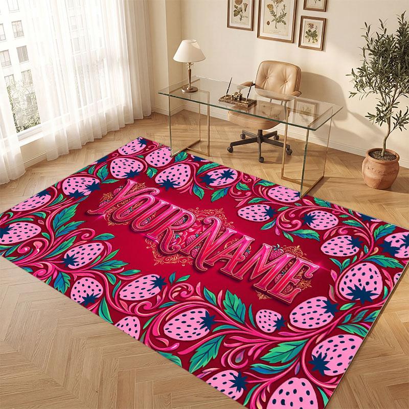 Fantasy Magic Theme Crystal Velvet Floor Rug Personalized Custom Name Text Warm Carpet Home Decoration
