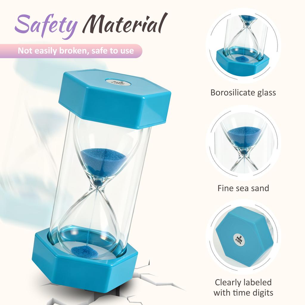 5/6/8Pcs Colourful Hourglass Timer Multi-purpose Hourglass Timers Set Decorative Sand Timer Cooking Timers for Game Study Sports
