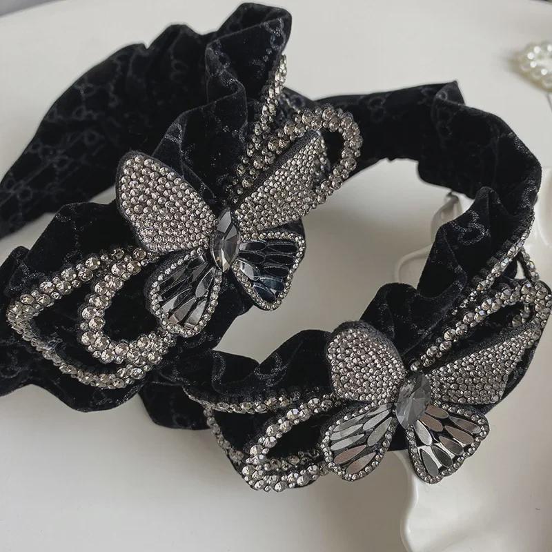 Korean Velvet Sequin Bow Headband: Non-Slip, Wide, and All-Match Hair Accessory