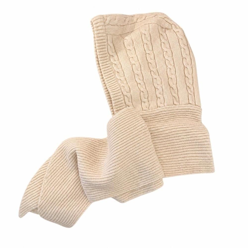 Warm Hooded Scarf Hat Soft Knit One-Piece Hooded Hat Retro Beanie Scarf Cap Women