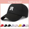 Letter R Embroidery Baseball Hat Adjustable Sun Protection Gifts Breathable