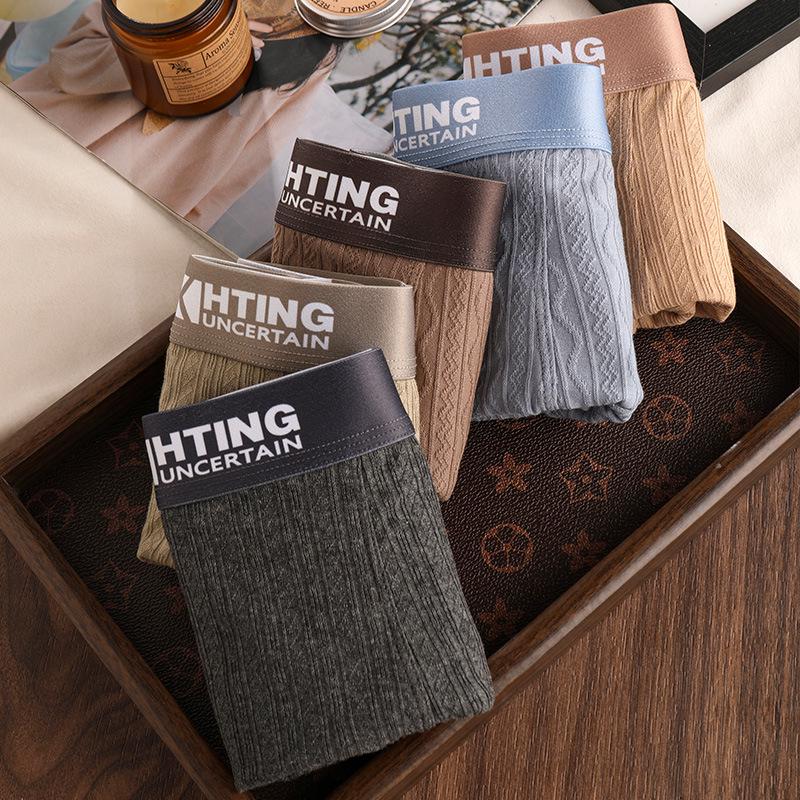 Boxers pour hommes en coton uni - Sportifs, confortables, respirants, taille moyenne.