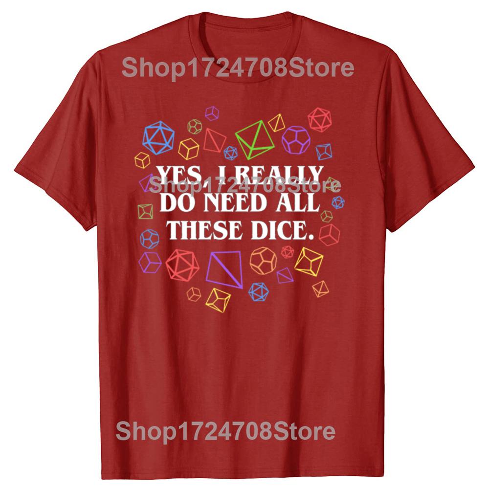 Men Women Dungeon And Dragon Dice Tabletop RPG T Shirts Accessories DND Game 100% Cotton T-shirt Clothes Fashion Tee Shirt
