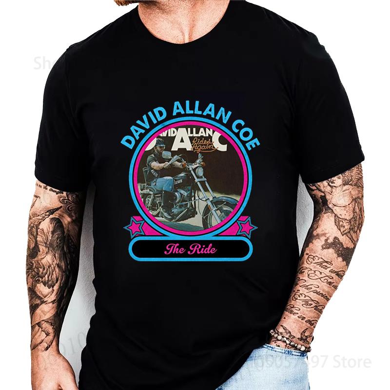 

Outlaw Country Rides Again David Allan Coe Print T-Shirt Men Women Loose Short Sleeve Round Neck Top Casual Shirt Trend Tees Top 5XL різнокольоровий