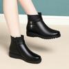 Short Boots, Autumn and Winter Cotton Shoes, Warm Boots, Women's Fleece-lined Leather Shoes, Middle-aged Women's Shoes