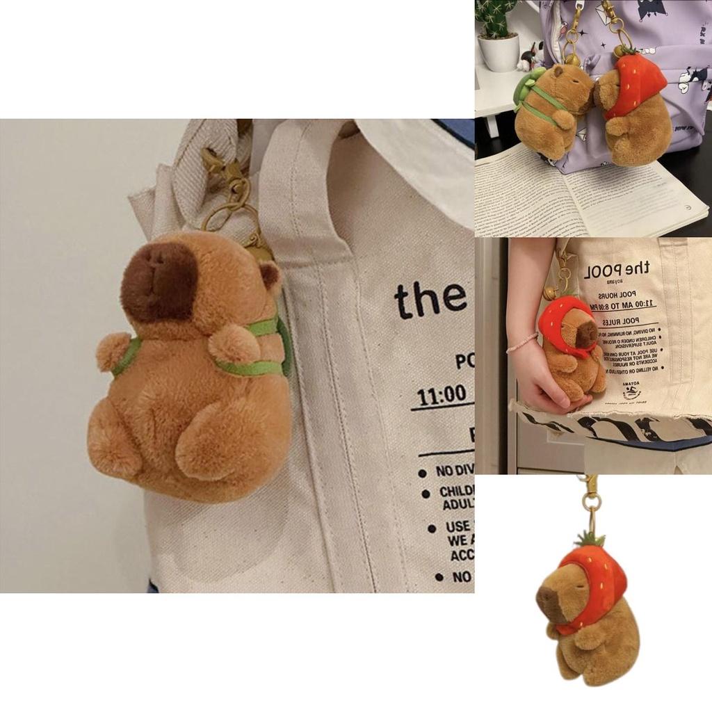 Cute Capybara Plush Keychain Bag Pendant Girls' Gift Soft And Adorable