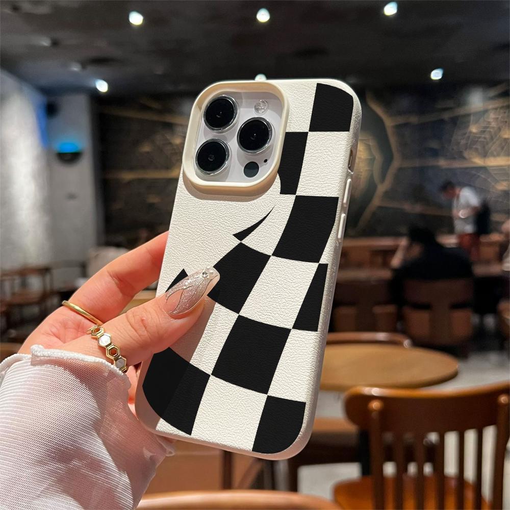 Abstract Checkered Pattern Soft TPU Case for Xiaomi Redmi Note 10 11 9 8 / Redmi A1 A3 A5 Shockproof Protective Cover