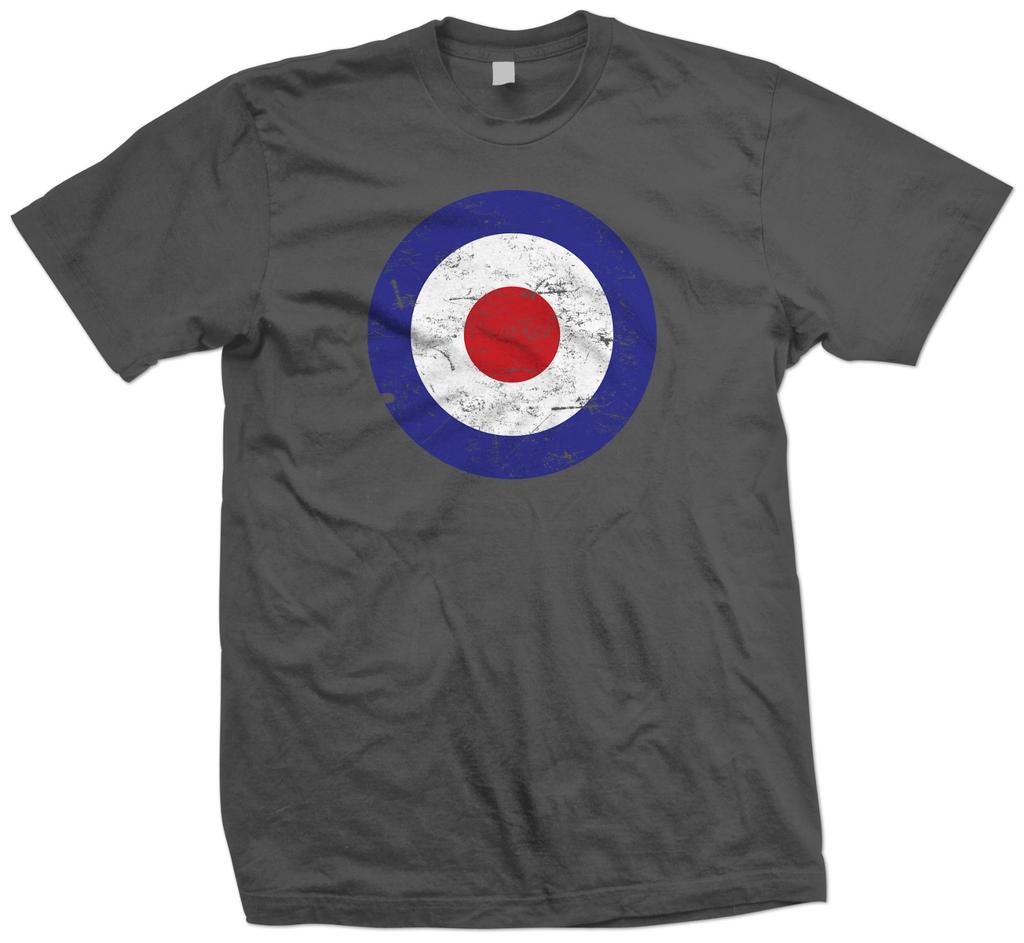 T-shirt MOD RAF Target Retrò 100% Cotone da Uomo Top - - XS a 5XL