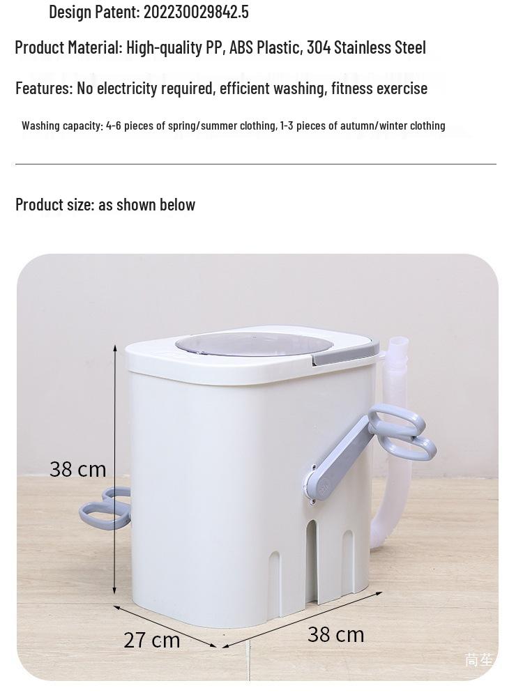 Lave-linge portable à manivelle pour dortoirs - Pas besoin d'électricité, idéal pour les chaussettes et les sous-vêtements