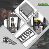 2 Pieces Car Drive-On Ramp Height-Adjustable Ramp Jack, Loading Ramp Set Lifting Platform (Grey)