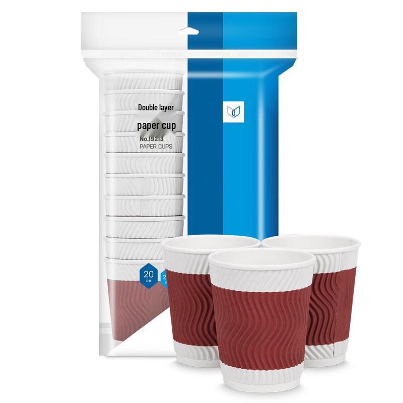 COFLYEE Disposable Double-Wall Insulated Paper Coffee Cups