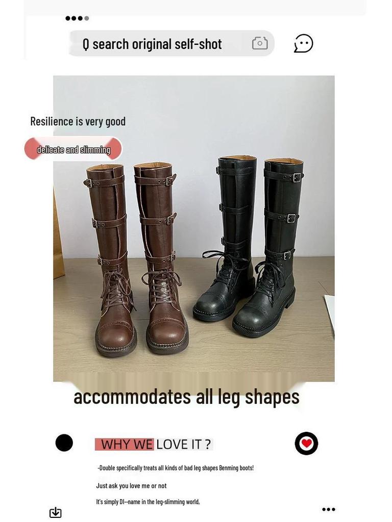 Rapid Delivery: 2025 Women's Retro Hidden Heel Western Motorcycle Boots