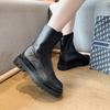 Fashion 2024 New Autumn and Winter Fashionable Front Zipper Design Women's Short Boots Solid Color Round Toe Large Size Fashion Boots