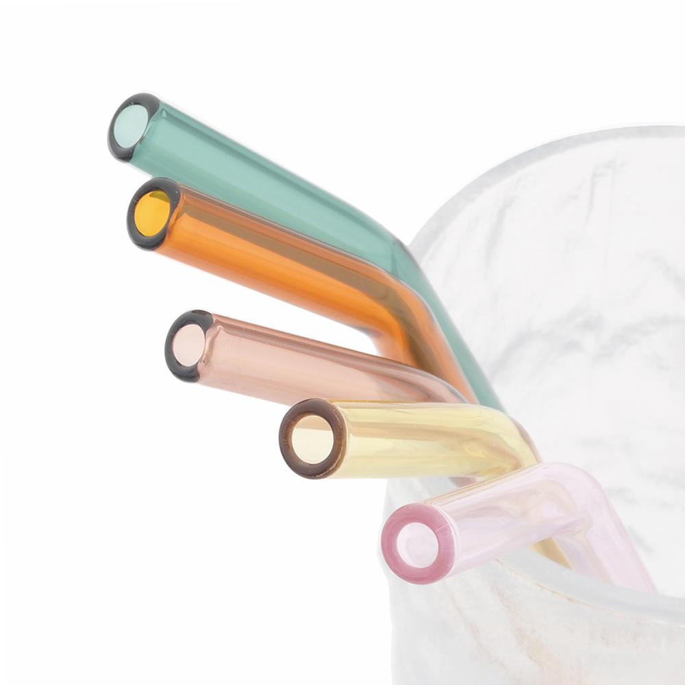 11Pcs 20cm Glass Smoothie Straw Reusable Clear Drinking Straws for Smoothie Milkshakes Environmentally Friendly Drinkware Straw