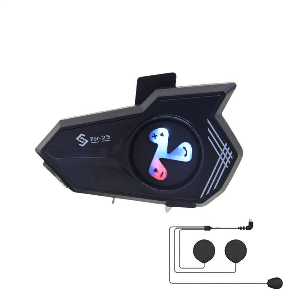 Motorcycle Headset Motorcycle Communication Systems Colorful Light Voice Assistant Noise Cancellation Waterproof Earphone for