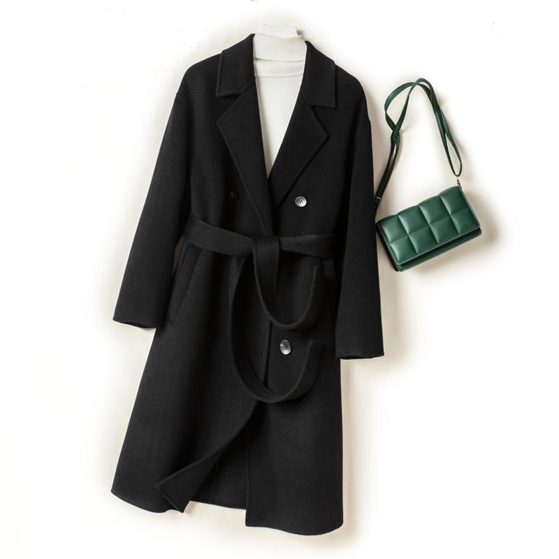 100% Wool Women Coat MODERN NEW SAGA Autumn Wool Long Coat Handmade Pea Coat Winter Warm Wool Long Jacket Overcoat