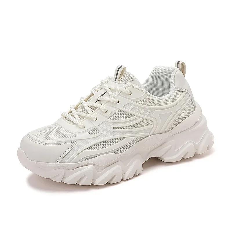 Women Breathable Sports Fitness Casual Sneakers Fashion All-Match Thick Bottom Running Shoes Ladies Non-Slip Dad jogging Shoes