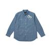 Palace Logo Print Casual Denim Long Sleeve Shirt Unisex Tops Blue P21EVSHT001