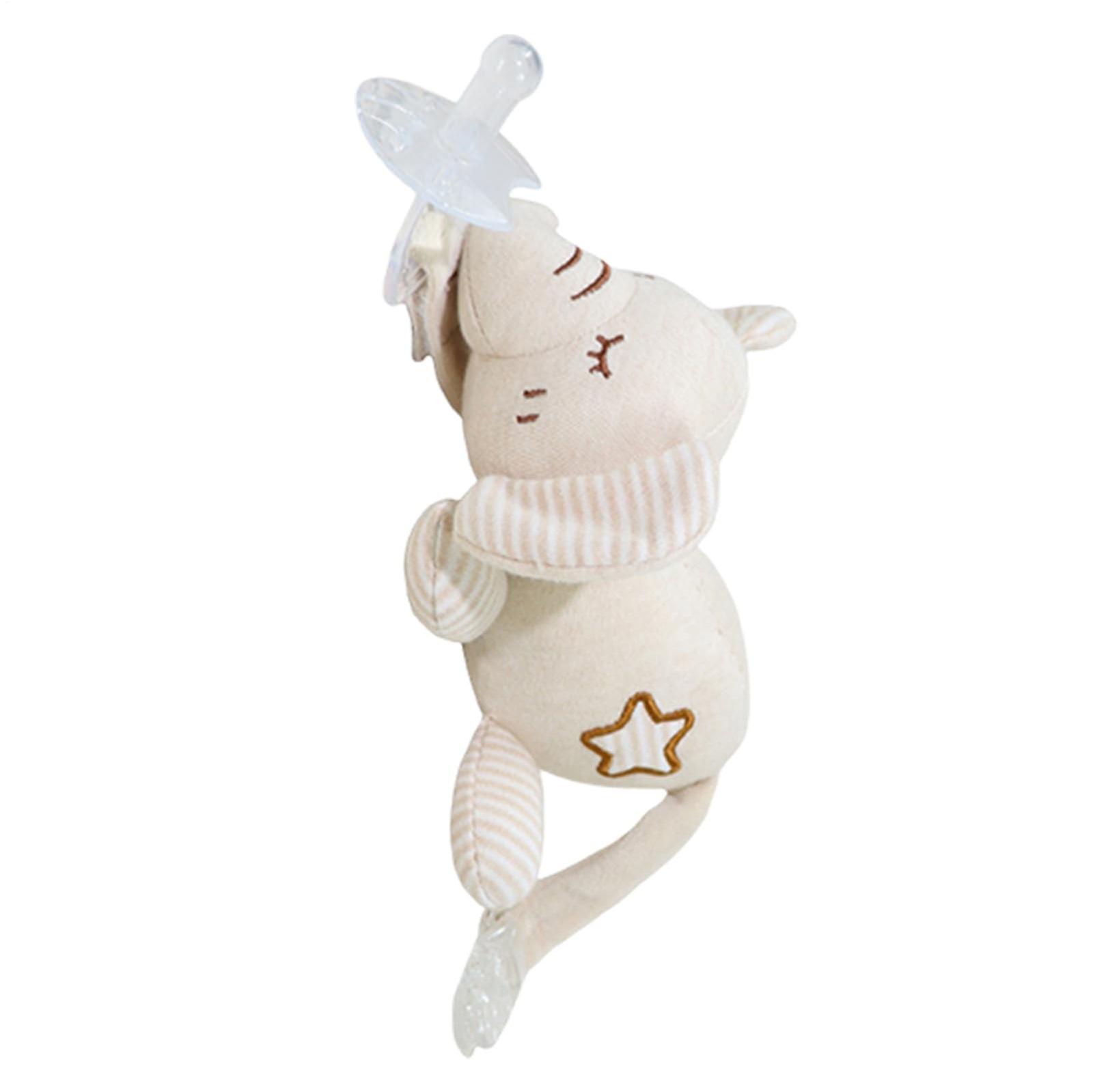 

Baby Pacifier Holder Plush Toy Detachable Pacifier Clip Soft Stuffed Animal with Secure Attachment for Infant Use Suitable for Home and Travel One Size