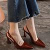 Fashion 2025 Summer Pointed Stiletto Heels Women Pumps Patent Leather Designer Mule Sandals Elegant Sexy Office High Heels Women Shoes