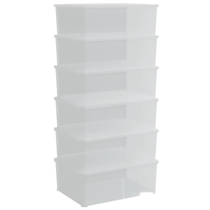 VidaXL Plastic Storage Boxes 6 Pcs 10 L Stackable 3189187