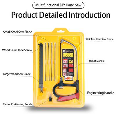 8in1 Saw Multi Purpose Hand DIY Steel Saw Metal Wood Glass Saw Kit 6 Blades Woodworking Metalworking Model Hobby Tool