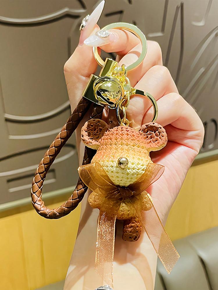 Fashion Gradient Resin Bear Delicate Creative Cartoon Car Backpack Pendant Holiday Gifts Bag Charm