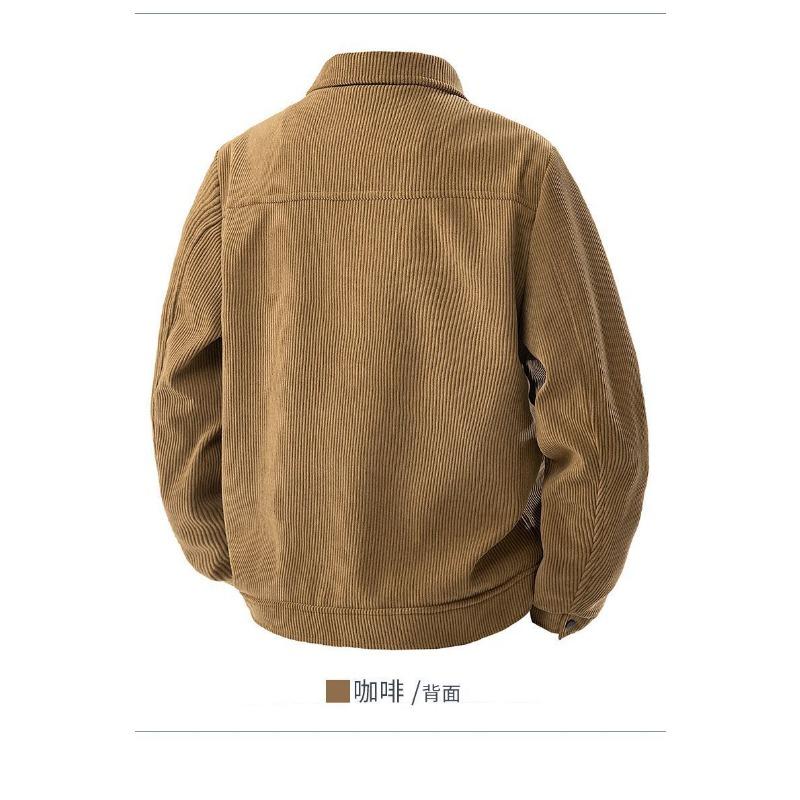 Cordjacke Herren Frühling Herbst Lässig Revers Hautfreundlich Locker Vielseitig Mäntel