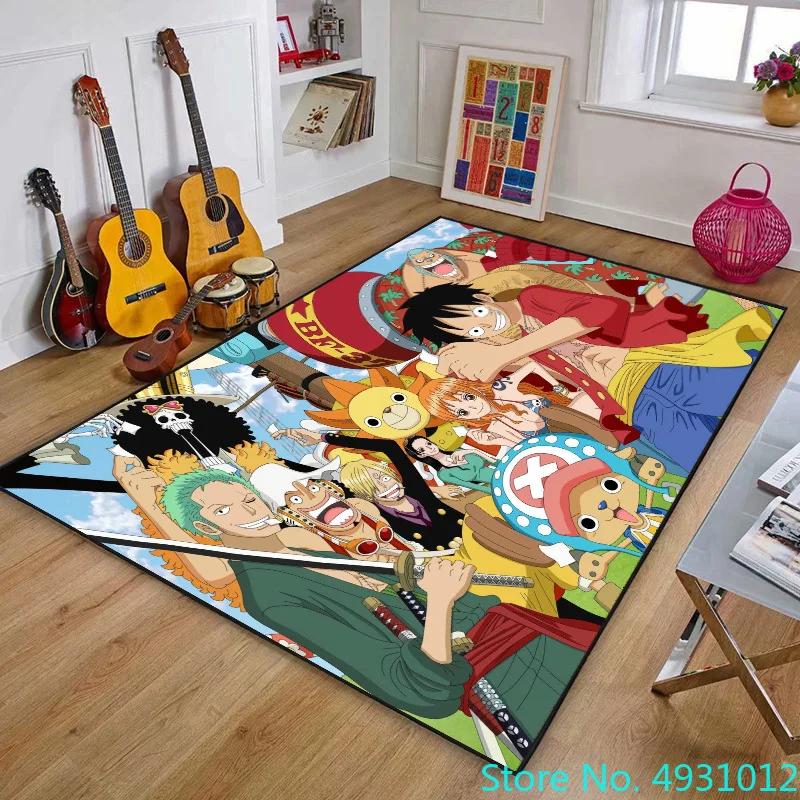 Creative 3D Carpet One Piece Luffy Shanks Anime Print Living Room Bedroom Decoration Rug Kids Children Anti Slip Crawling Mat