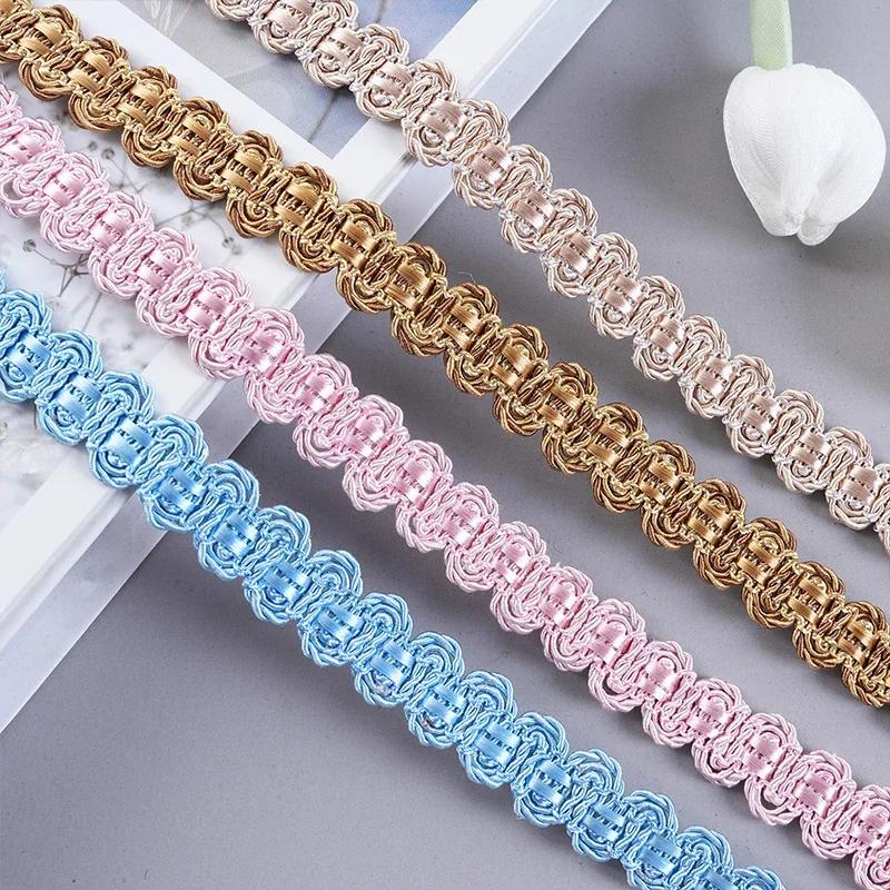 12m Braid Trim 1.5cm Width Decorative Woven Braid Trim Curtain Lace Clothing Neckline Cuff DIY Sewing Decoration Accessories