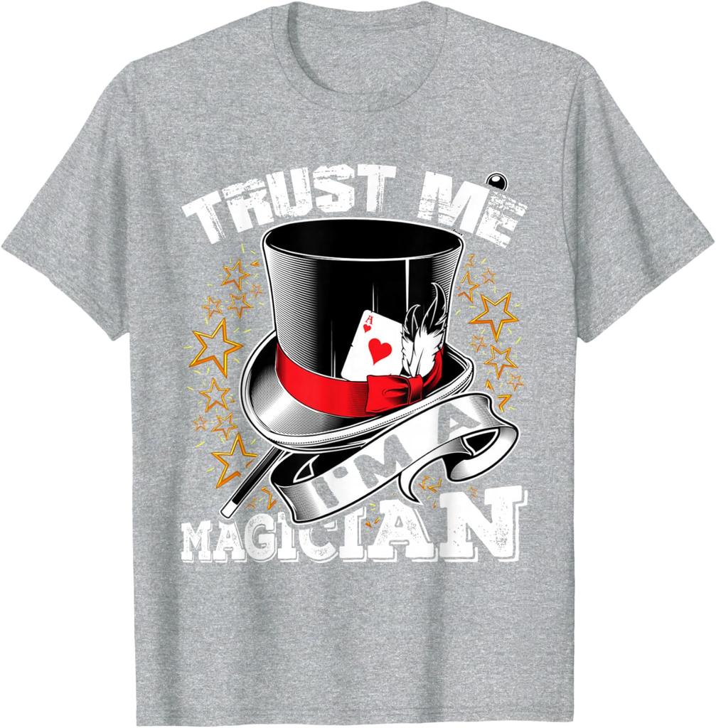 Unisexs Unisex Vintage Trust Me Im A Magician Graphic T Shirt Streetwear Oversized Tee Summer Casual Cotton Tops Humor Clothing