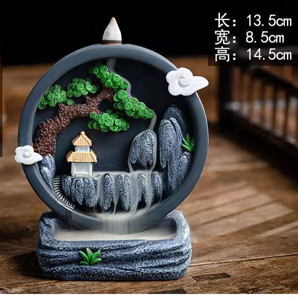 Retro Resin Backflow Incense Burner for Home and Tea Ceremony
