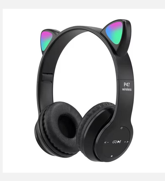 

2025Беспроводные наушники Кошачьи ушки Bluetooth-совместимые Шлемы Стерео Бас Накладные наушники Спортивные наушники для детей и взрослых