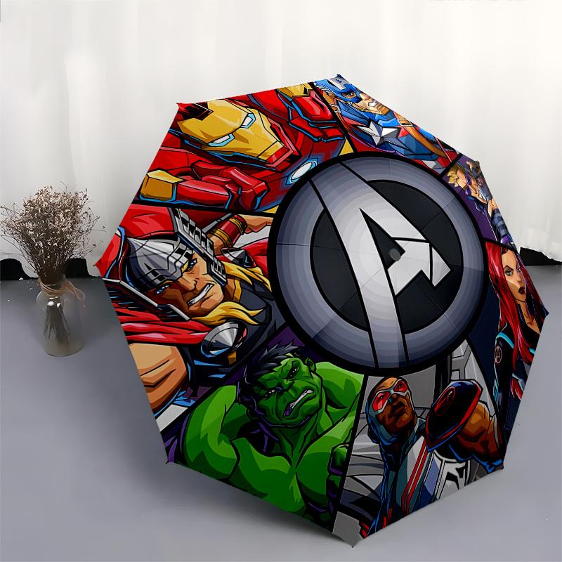 Disney Avengers, Supereroi, Lavoro di Squadra Ombrello di Alta Qualità, Design Pieghevole a Otto Stecche, Apertura e Chiusura Automatiche, Piccolo, Elegante e Pratico