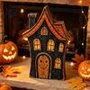 Rustic Ghost Wood Decoration Halloween Haunted House/Cute Wooden Table Ornaments, Farmhouse Tiered Tray Holiday Home Centerpieces Decor, Vintage