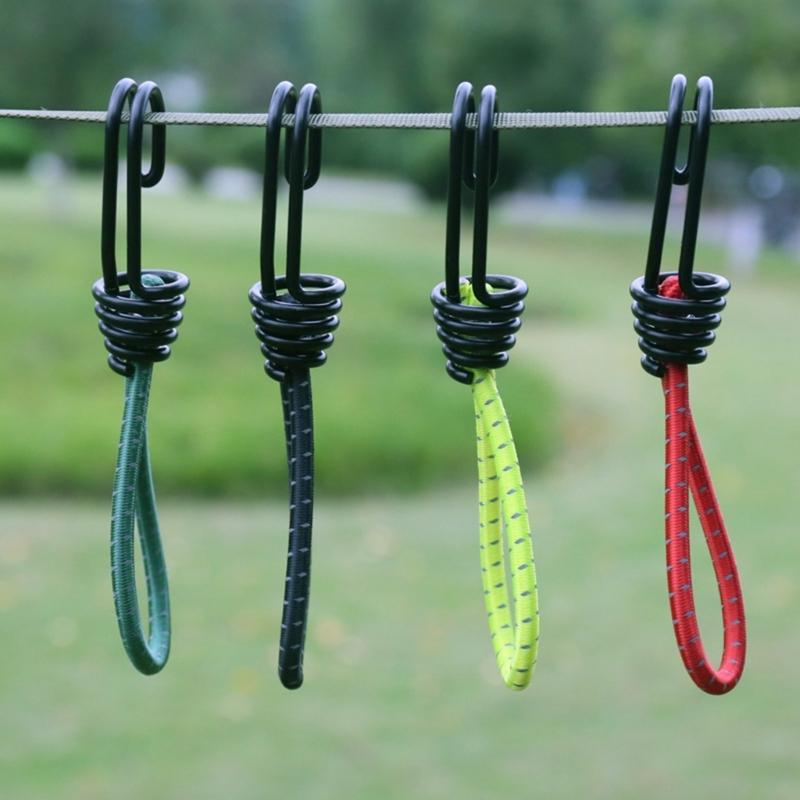 10Pcs Tent Fixing Cord Elastic Rope Cord Hook for Outdoor Camping Canopy Tarp