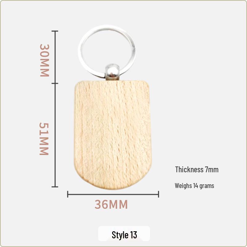 Creative Wooden Keychain & Charm: DIY Car Pendant & Gift Souvenir